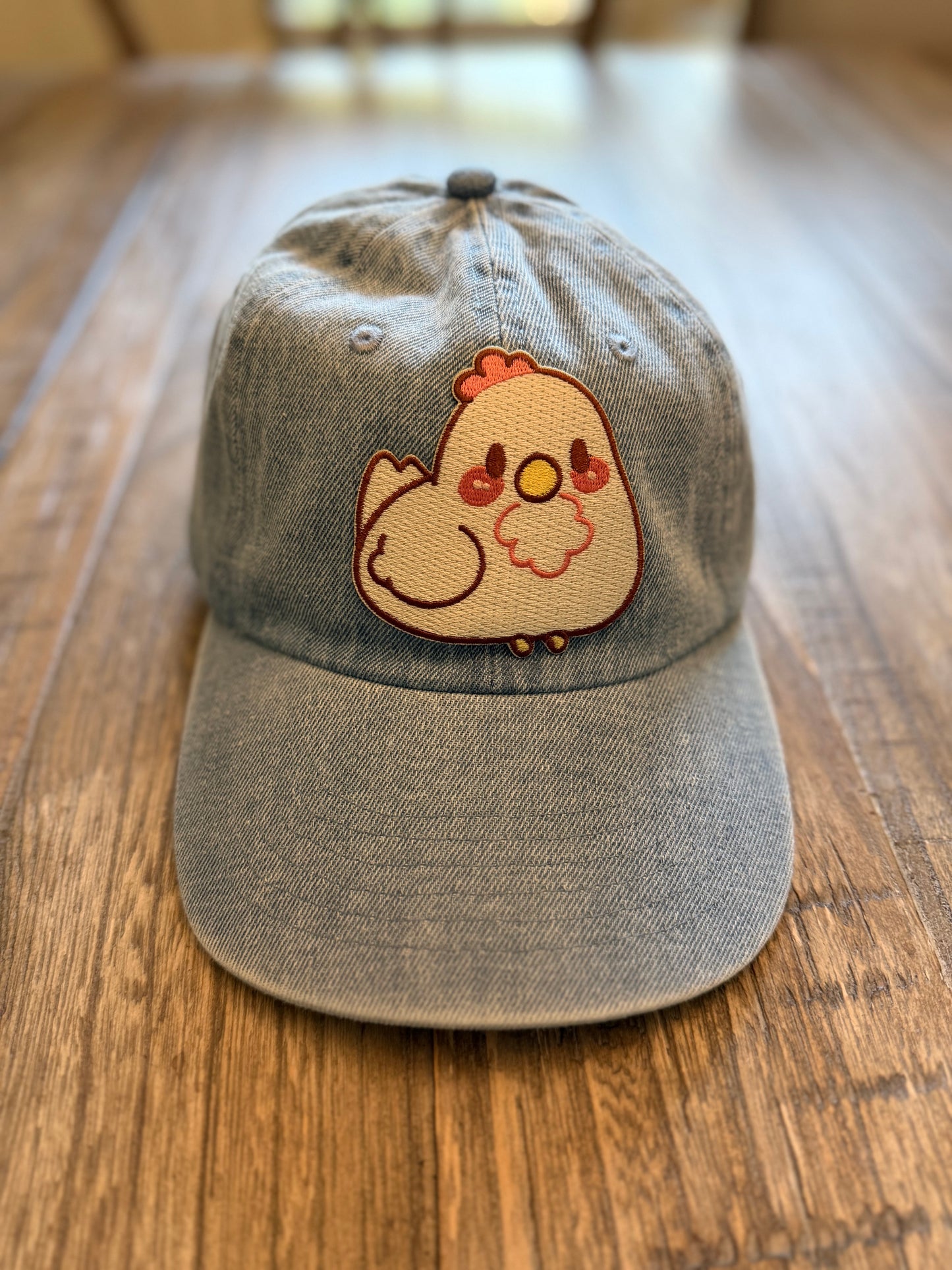 Cute Chick Embroidered Denim Cap