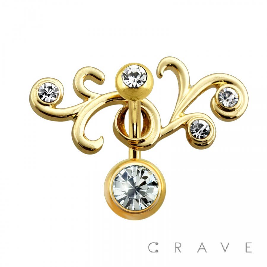 TRIBAL TWO PIECE 316L SURGICAL STEEL NAVEL RING