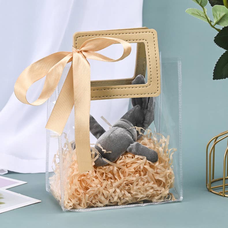 Clear PVC Gift Bag with Square Handles | 7 Colors