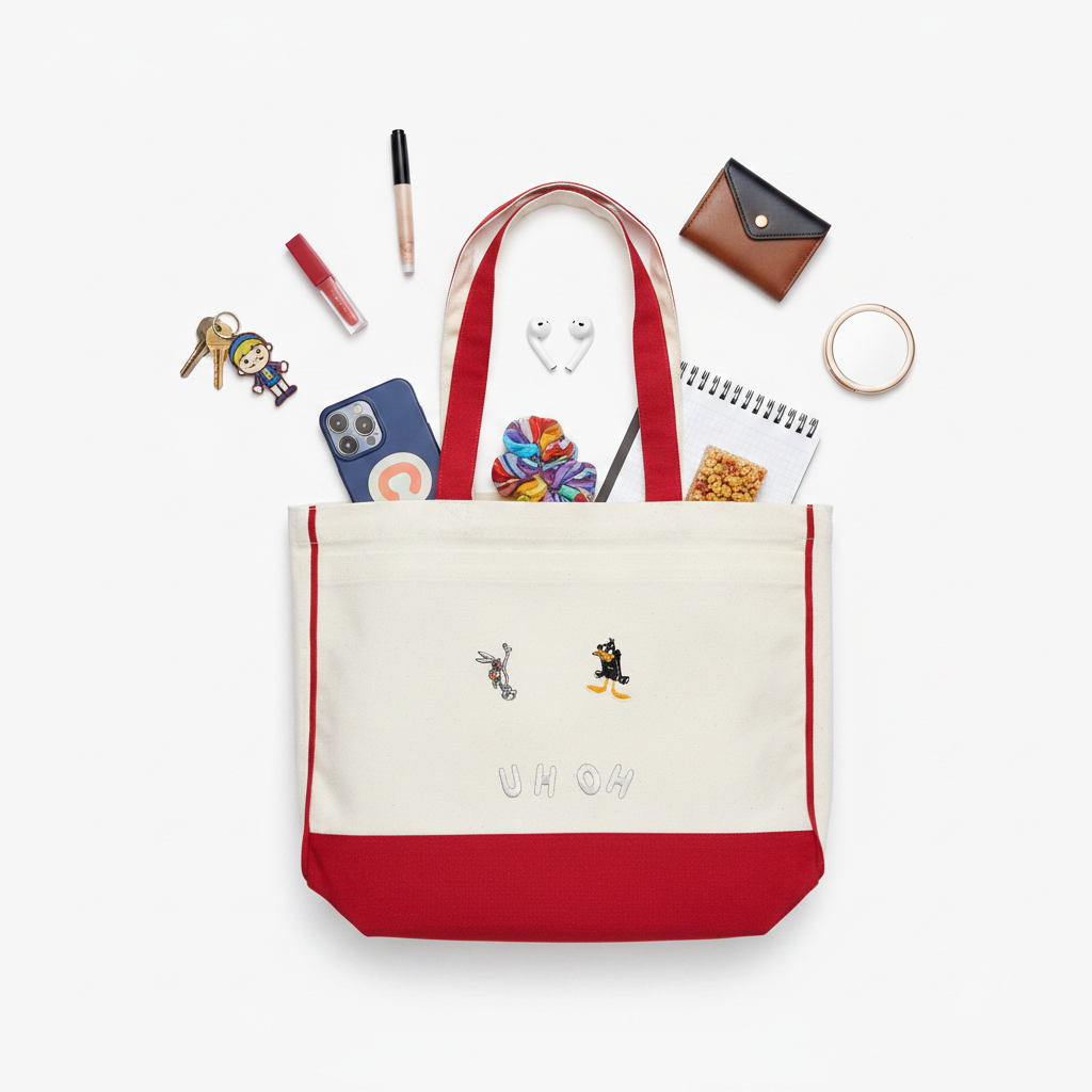 Uh Oh Looney Tunes Tote Bag with Everyday Essentials