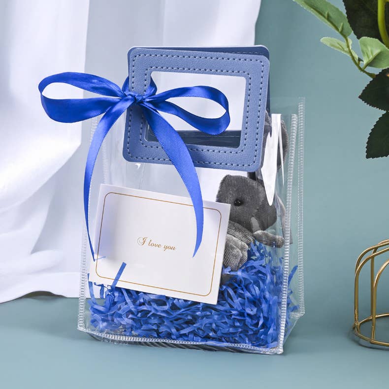 Clear PVC Gift Bag with Square Handles | 7 Colors