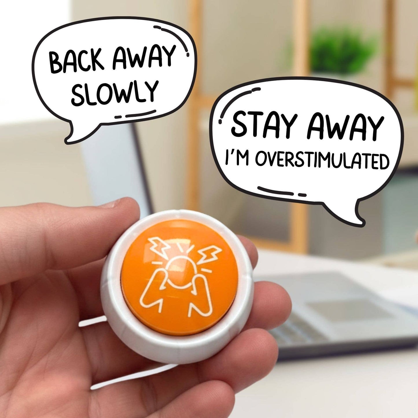 Overstimulated Button - Funny Novelty Gifts for Adults