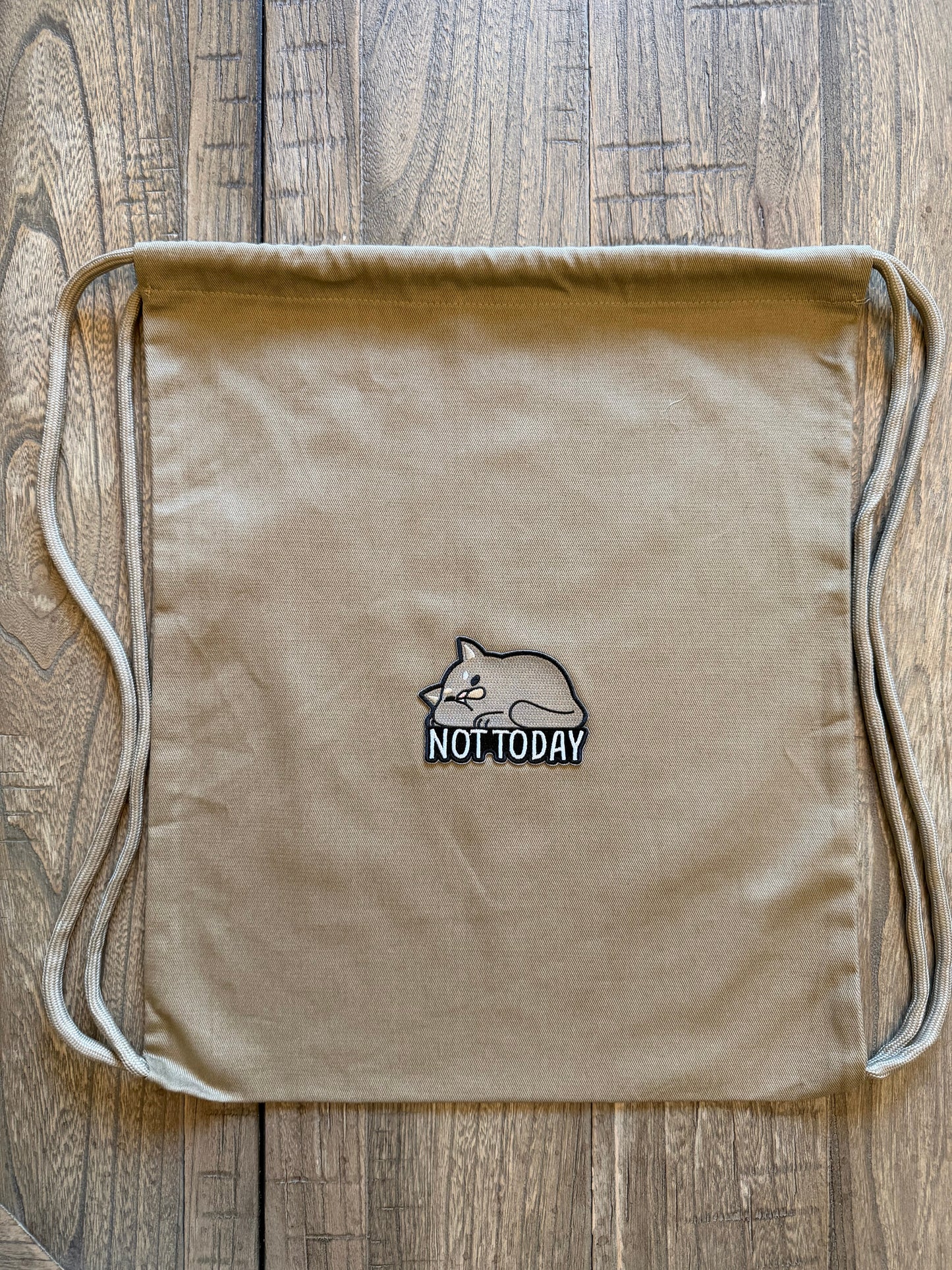 Not Today Lazy Cat Drawstring Backpack