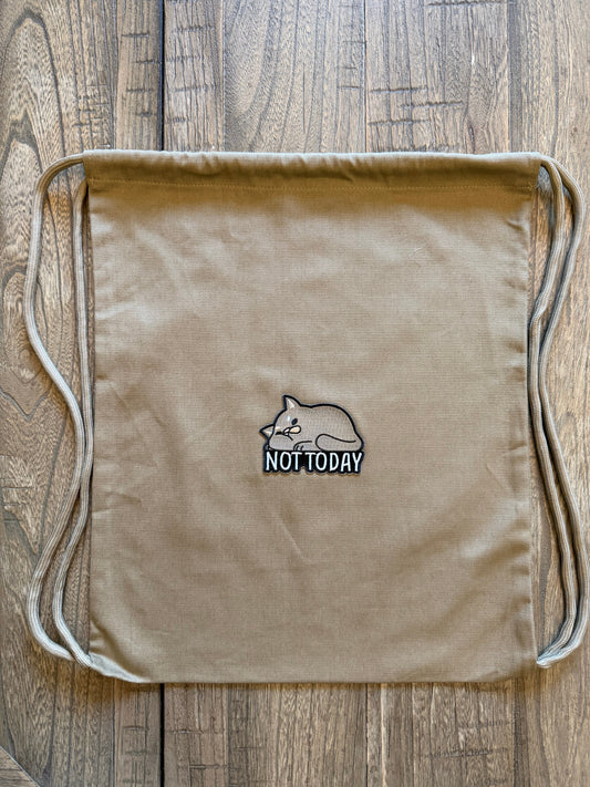 Not Today Lazy Cat Drawstring Backpack