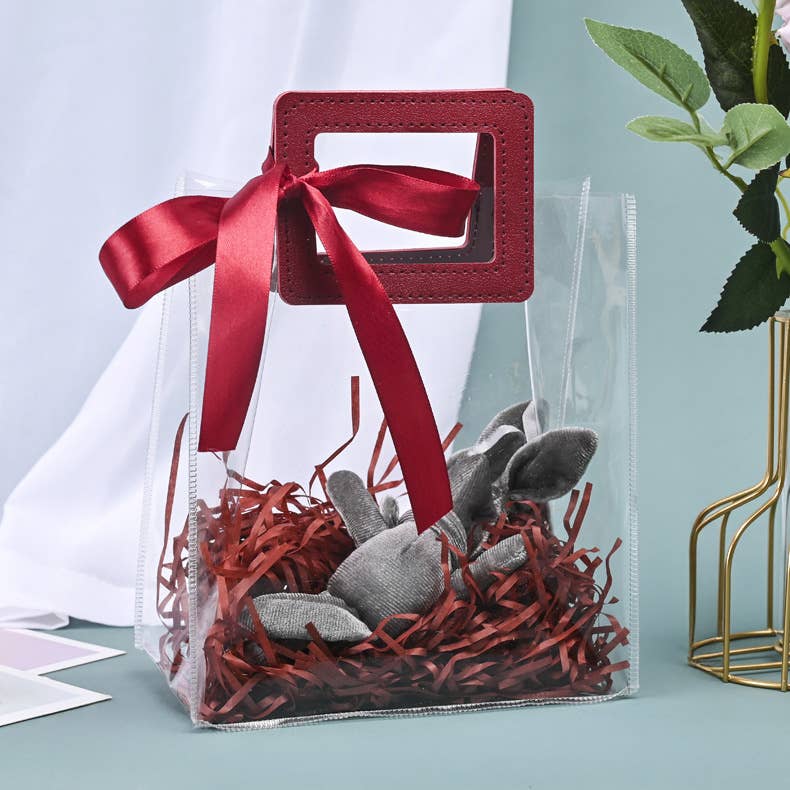 Clear PVC Gift Bag with Square Handles | 7 Colors