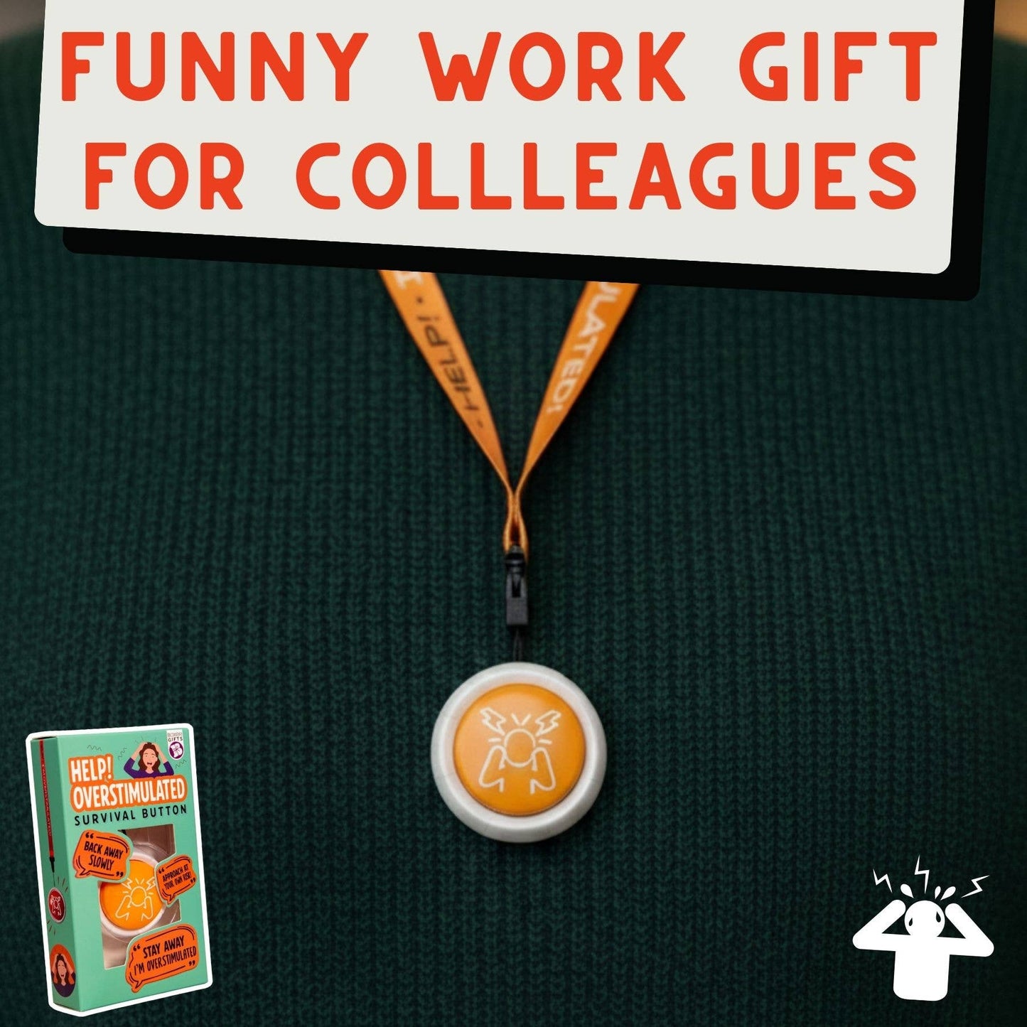 Overstimulated Button - Funny Novelty Gifts for Adults