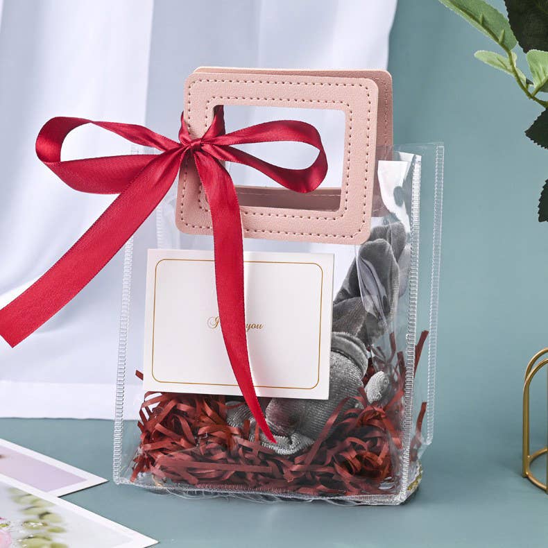 Clear PVC Gift Bag with Square Handles | 7 Colors