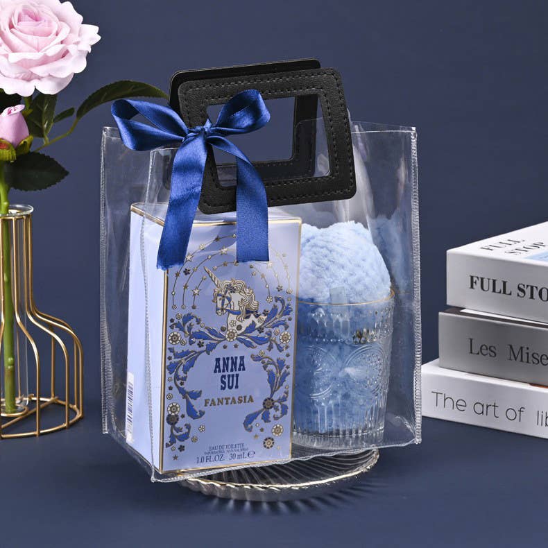 Clear PVC Gift Bag with Square Handles | 7 Colors