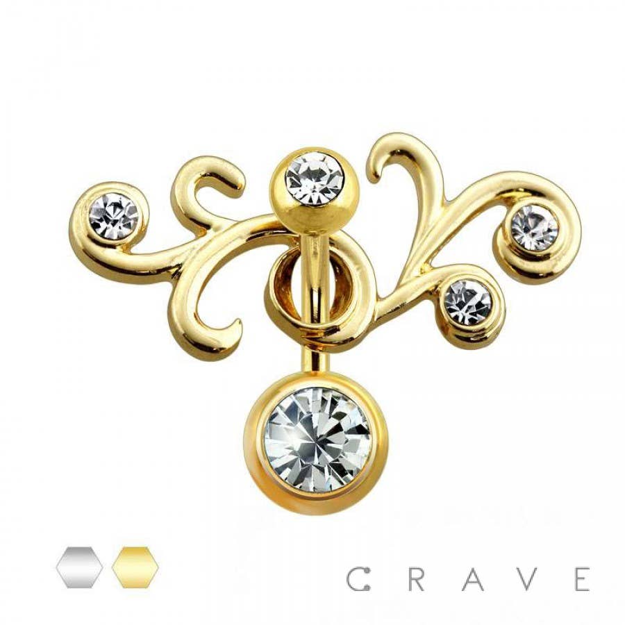 TRIBAL TWO PIECE 316L SURGICAL STEEL NAVEL RING