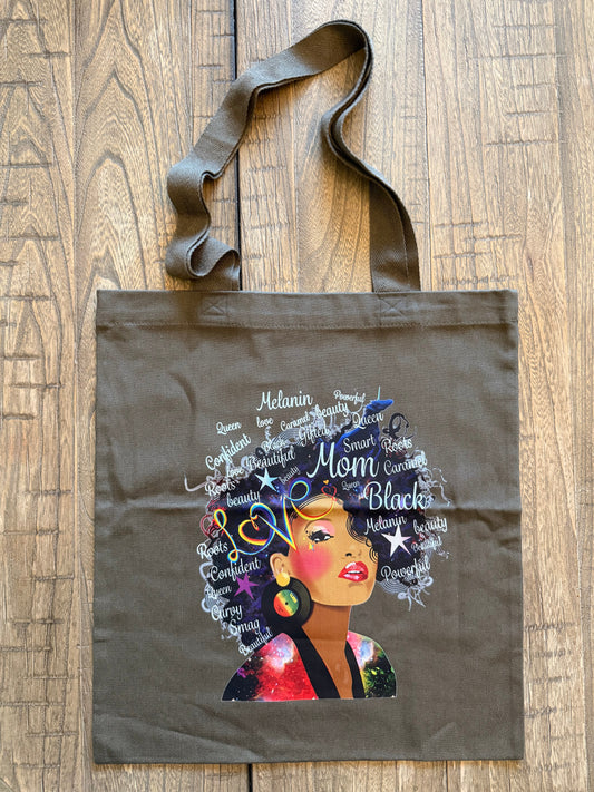 Melanin Mom Black Queen Tote Bag