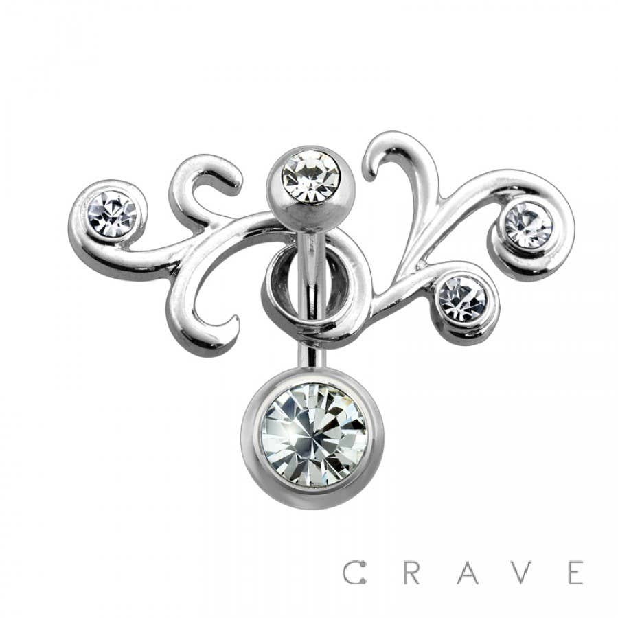 TRIBAL TWO PIECE 316L SURGICAL STEEL NAVEL RING