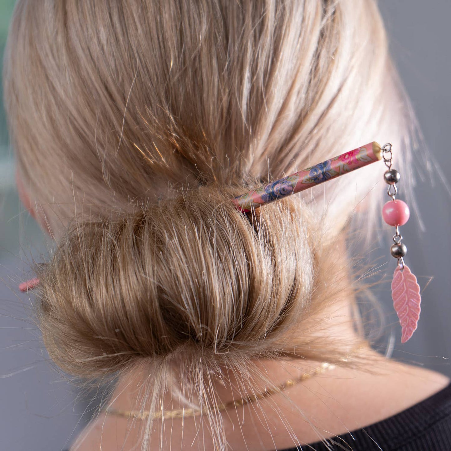 Japanese Floral Hair Sticks With Beads 5pc Assortment