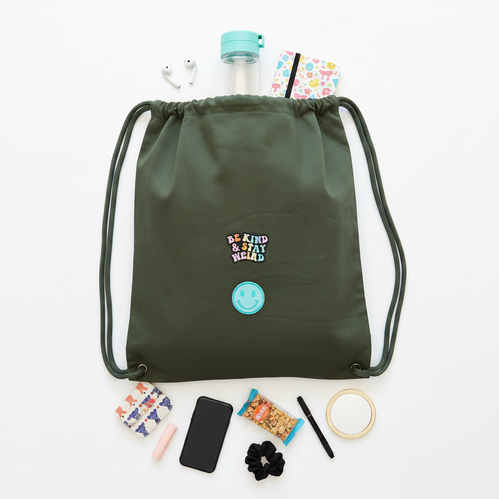 Be Kind Stay Weird Backpack with Everyday Essentials