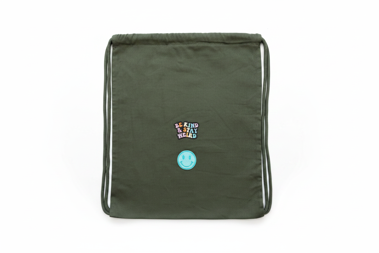 Be Kind Stay Weird Drawstring Backpack Smoothed