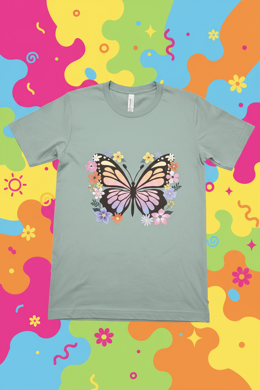 Butterfly print t-shirt vertical