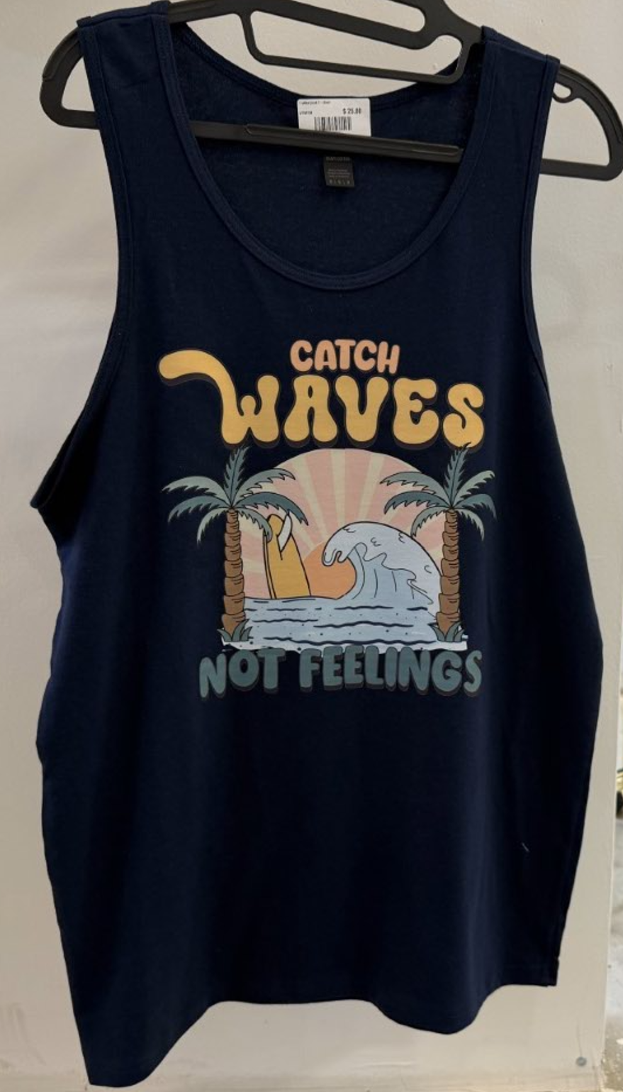Catch Wave Navy Tank Top