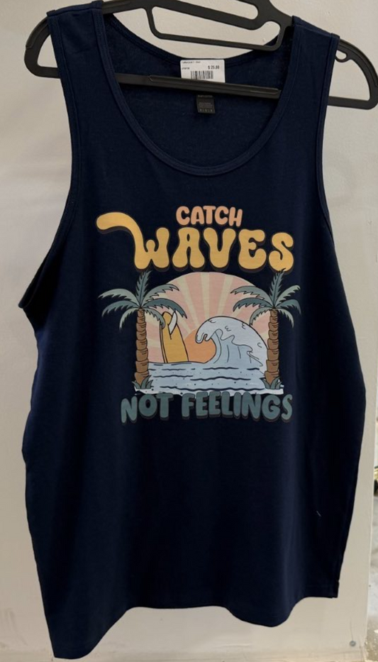 Catch Wave Navy Tank Top