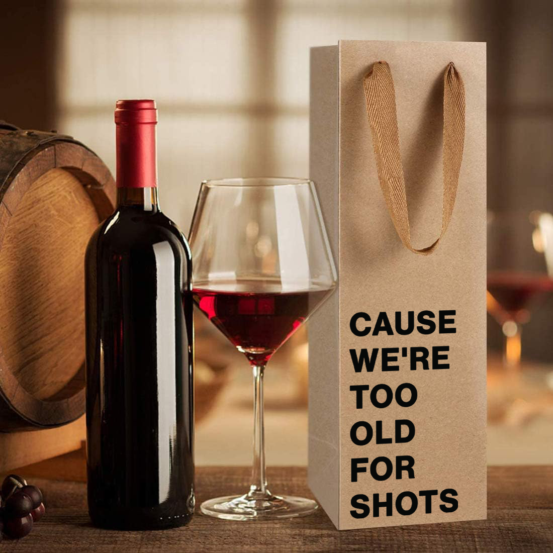 "Cheaper than therapy" Wine Gift Bag