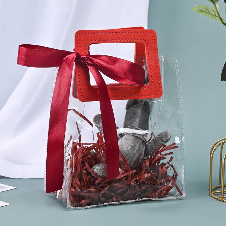 Clear PVC Gift Bag with Square Handles | 7 Colors
