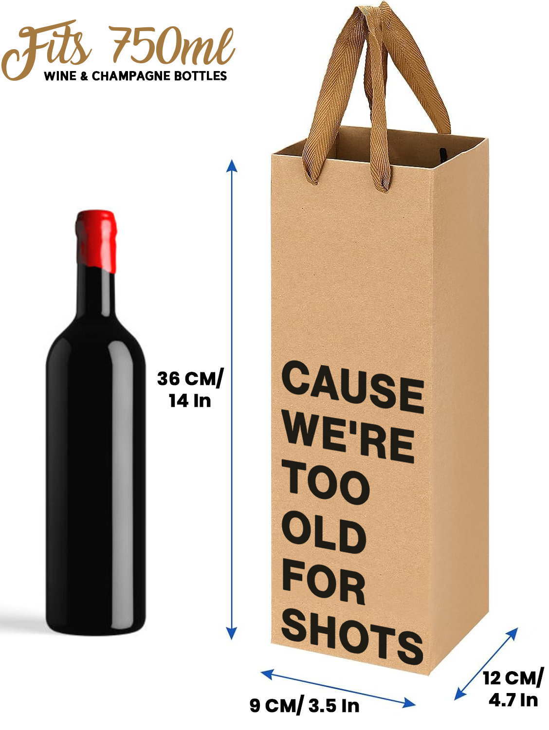 "Cheaper than therapy" Wine Gift Bag