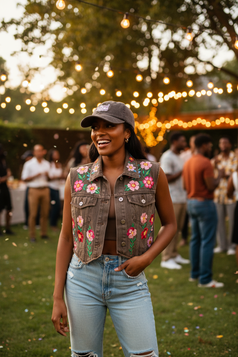 Jamaican Female Model wearing Good Vibes Hat