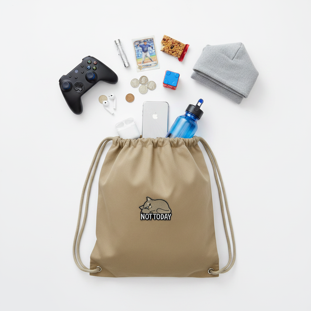 Not Today Cat Backpack with Boy Essentials