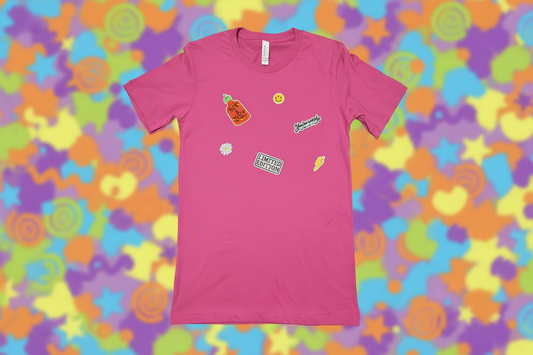 Pink t-shirt with fun background